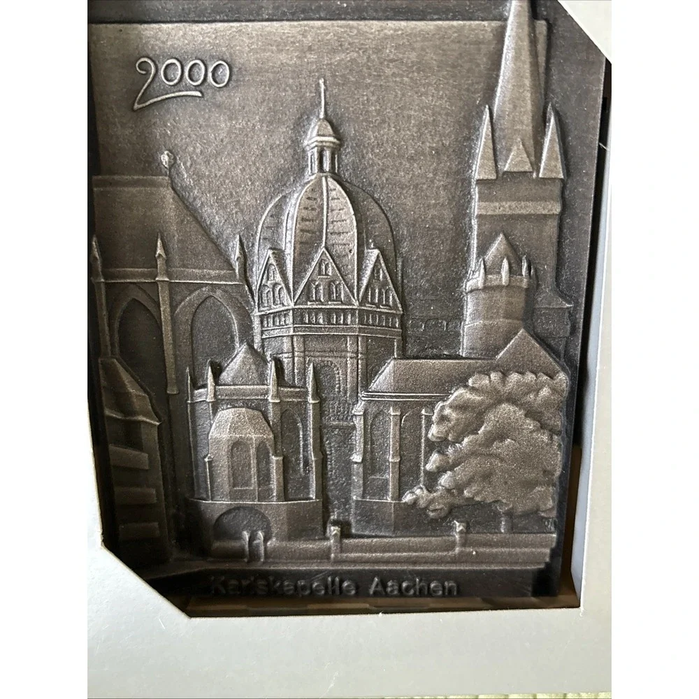 Buderus Karlskapelle Aachen 2000 Cast Iron Relief Plaque German Kunstguss Boxed